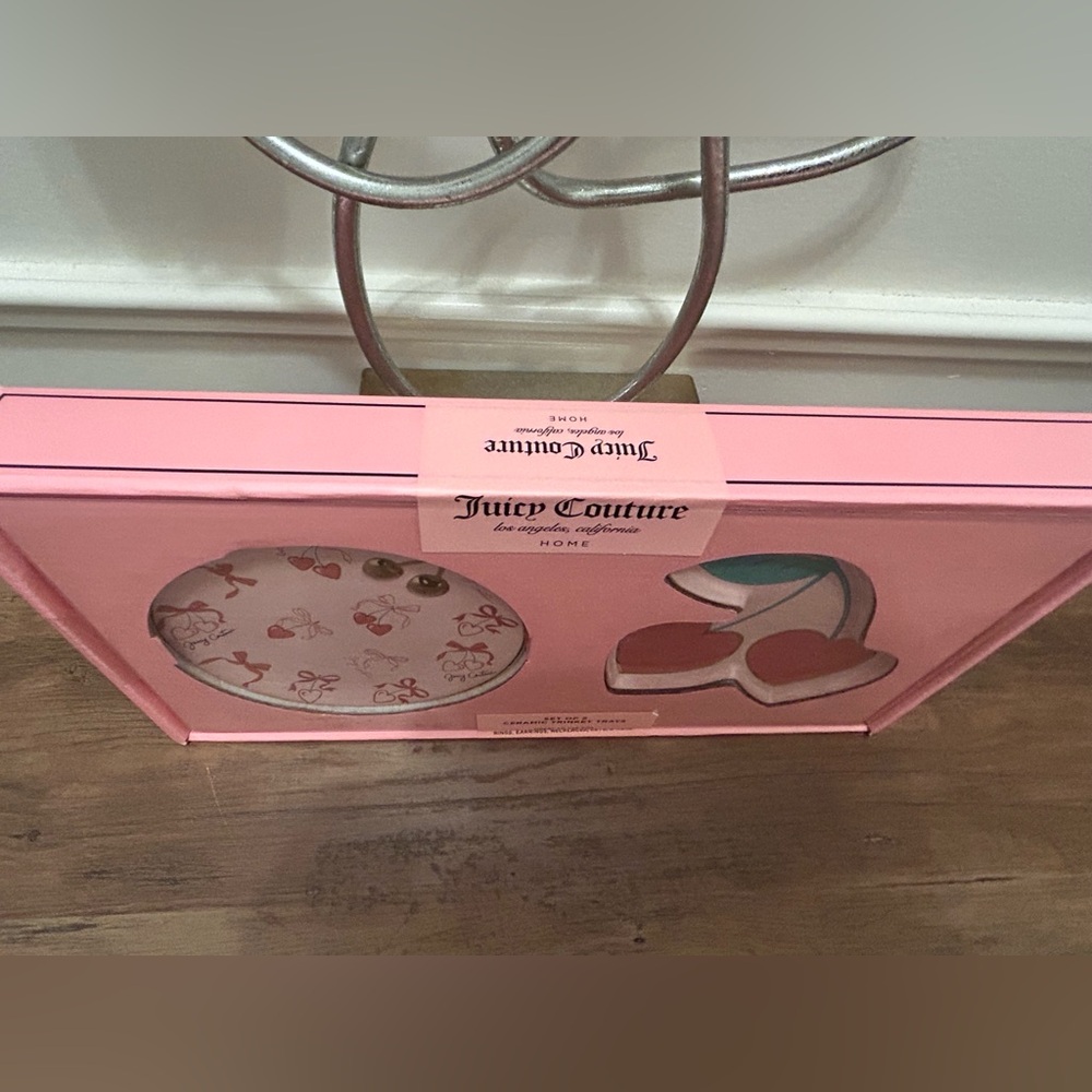 Juicy Couture Ceramic Trinket Tray Set with Cherry Design - Picture 3 of 6